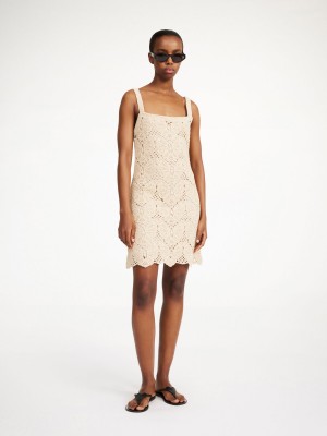 Rochie By Malene Birger Falla Crochet Mini Oyster Gray | RO_BB66672