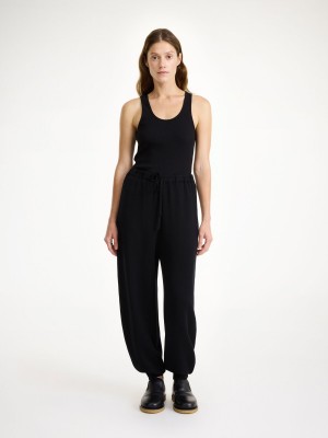 Tricotaje By Malene Birger Tevana High-waisted Trousers Negrii | RO_BB62825