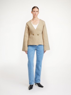 Tricotaje By Malene Birger Tinley Wool Cardigan Bej | RO_BB48023