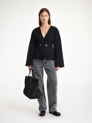 Tricotaje By Malene Birger Tinley Wool-blend Cardigan Negrii | RO_BB38646